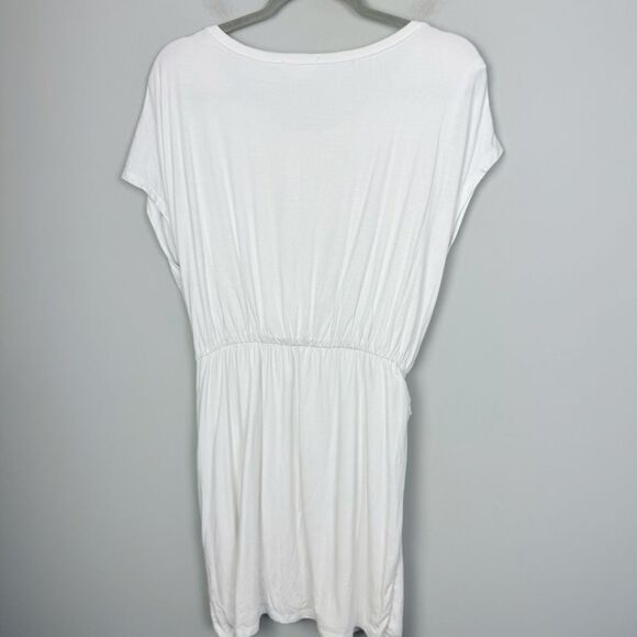 LOVERS & FRIENDS | REVOLVE White Short Sleeve Wrap Tie Dress Women’s Size Medium - Picture 6 of 8